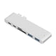 thumbnail image 1 of Adaptador Dual Type-C Hub 2 puertos USB 3.0 Adaptador de lector de tarjetas TF para MacBook (Plata), 1 of 7