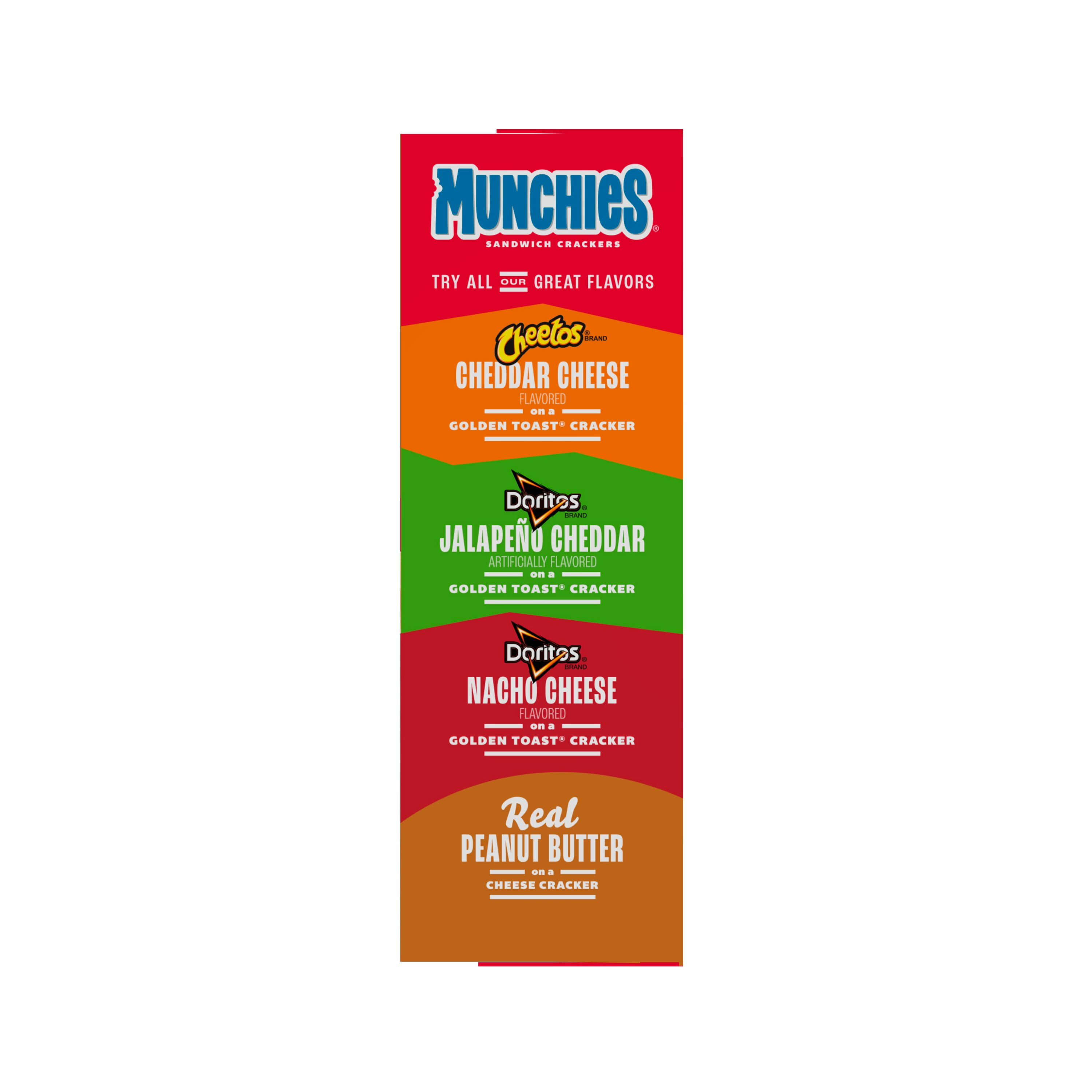 Munchies Peanut Butter Sandwich Crackers, Snack Packs, Individual 8 Count,  1.42 oz - Walmart.com
