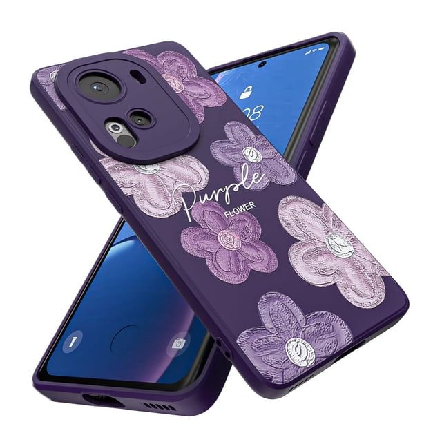 Threehao Funda para OPPO Reno 11 Case Uso Rudo, Ultra Delgado Flexible Púrpura Suave TPU Silicona Ca