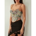 thumbnail image 4 of Caoirhny Women Vest Tops, Sleeveless V Neck Floral Print Retro Irregular Hem Casual Party Street Fall Spring Summer Sling Vest, 4 of 9