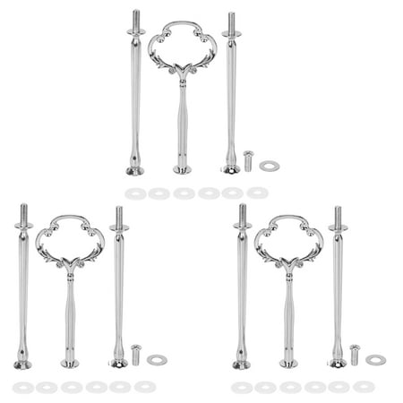 

3Set 2 3 Tier Cake Plate Stand Heavy Metal Center Handle Fitting Hardware Rod Shape:Ornate Victoriana