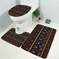 thumbnail image 2 of Colorful Geometric Striped Pattern Bathroom Rugs Sets 3 Piece,Toilet Cover Set,Absorbent Non Slip Bathroom Mats Sets with U-Shaped Contour Rug Toilet Rug Set, 2 of 5