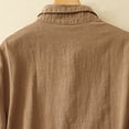thumbnail image 6 of CUSTG Casual Shirts For Women Summer Vintage Comfortable Loose Solid Color Button Down Lapel Blouse Classic Tops, 6 of 8
