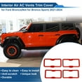 thumbnail image 2 of Cubierta de Marco de Ventilación de Aire Acondicionado Unique Bargains para Ford Bronco (No para Bronco Sport) 2021-2024 Consola Central (Frente Izquierda Frente Derecha Centro) Rojo 4Pcs, 2 of 6