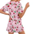 thumbnail image 2 of Yuyamidu Cherry Flower 2 Pcs Women'sPajama Set for Summer Short Sleeve Round Neck Sleep Shirt & Lounge Shorts 2 Piece PJs for Hot Weather, 2 of 7