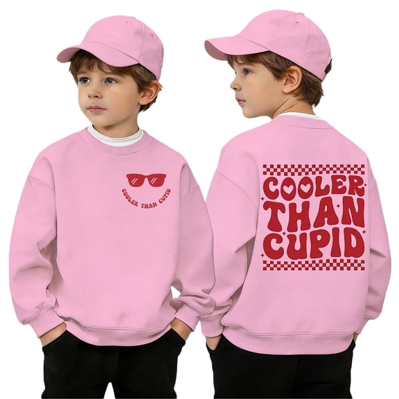 shqvo Boys Sweatshirts Long Sleeve Crewneck Pullover Tops Valentines Day Gift for Kids Classroom Relaxed Soft Blouse for Little Kid Teens