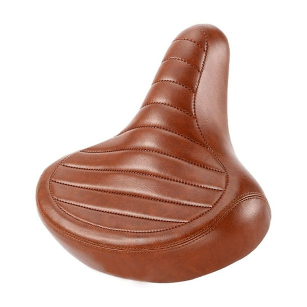 Cojín para sillín de bicicleta, almohadilla de PU, cómodo, impermeable, suave, acolchado, de repuesto Marrón
