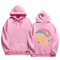 thumbnail image 3 of Women's Hoodie Oversize Letter Graphic Long Sleeve Drawstring Hooded With Pocket Workout Sweatshirts Pink, 3 of 3