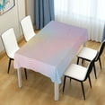 thumbnail image 4 of Yayeee Tablecloths 54" x 54" Rectangle Wrinkle Resistant Party Table Cover, Pink Wavy Striped, 4 of 8