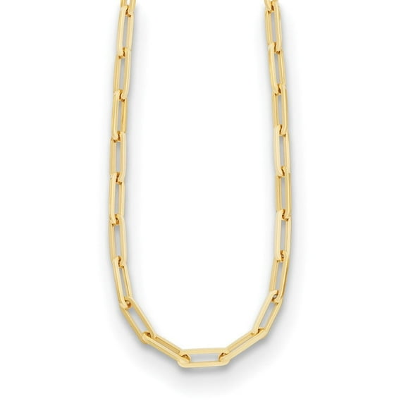 Auriga Fine Jewelry 14K Yellow Gold Polished 4.3 mm Solid Paperclip Link Chain Necklace for Women 18K"