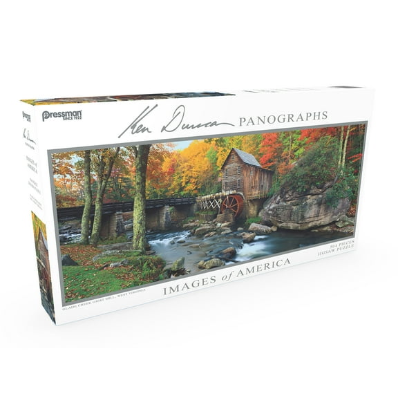 Pressman Toys - Images of America 504 Piece Panoramic Puzzle, Glade Creek Grist Mill