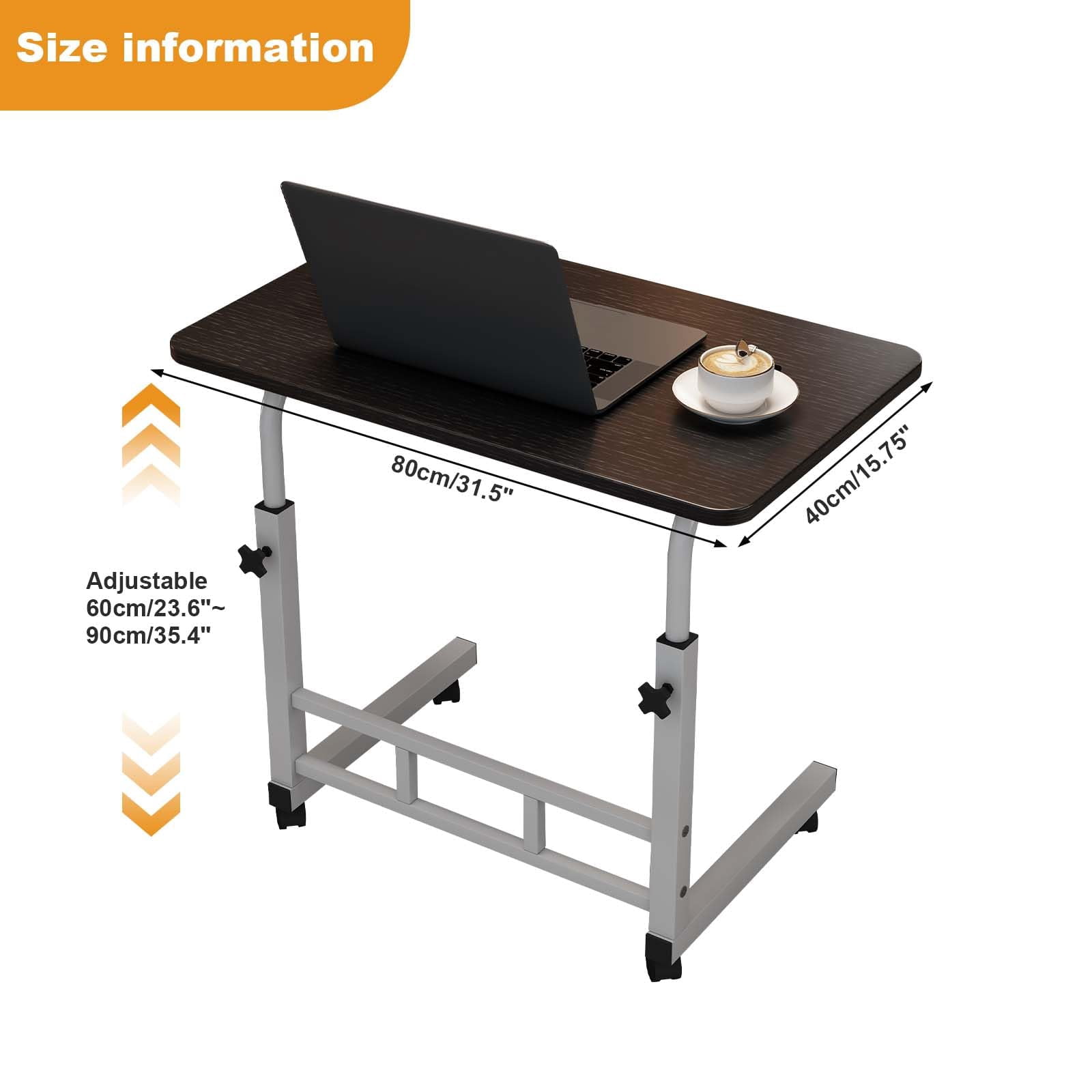 Garderth Standing Desk With Wheels,Stand up Desk Adjustable Height,Small Rolling Computer Desk,Portable Laptop Table For Home Office Study Bedroom