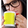 thumbnail image 2 of 3dRose, Yellow and White Polka Dot Print, 15oz Two-Tone Red Mug, 2 of 7