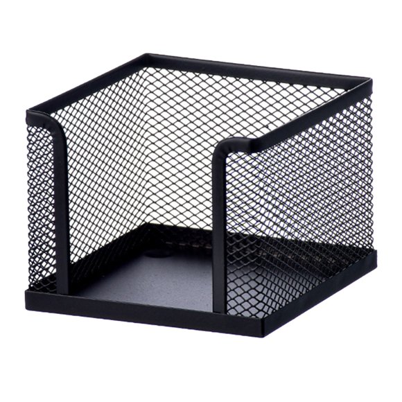 Boîte à Notes en Treillis Métallique - 80 mm, Hauteur de 8 cm, Noir/argent, Rangement de Débris de Bureau