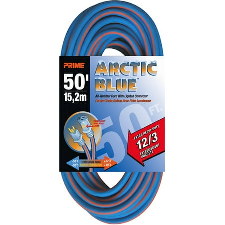 Prime Extra Heavy Duty 50-Foot Arctic Blue All-Weather TPE Extension Cord