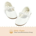 thumbnail image 3 of Dream Pairs Girls Fashion Dress Flats Shoes Kids Slip On Rhinestones Wedding Shoes SERENA-100-INF WHITE/PAT Size 5T, 3 of 6