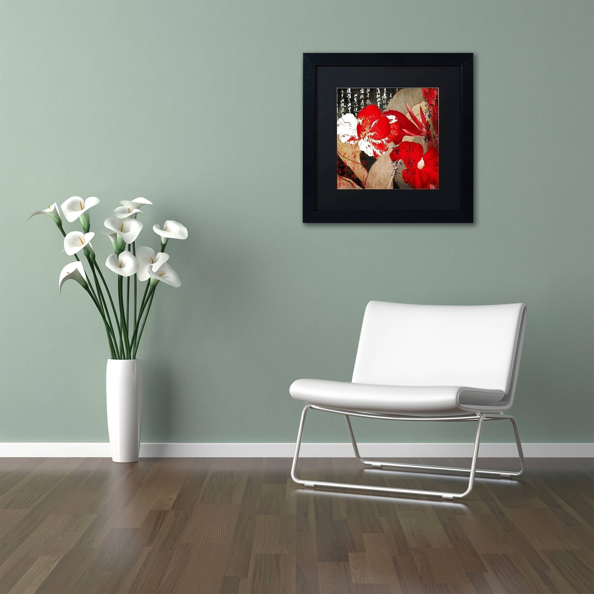 Trademark Fine Art "China Red I" Canvas Art by Color Bakery Black Matte, Black Frame
