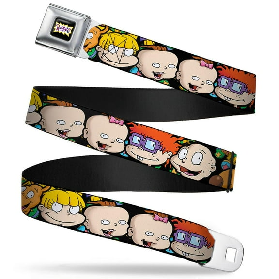 Rugrats Logo Rugrats Character Faces Close Up Webbing Seatbelt Belt Fashion Seatbelt Belt Standard