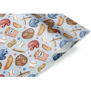 Cute Watercolor Baseball Gift Wrap Fun Baseball Wrapping Paper Sports Theme Party Decor (12 foot x 30 inch roll)