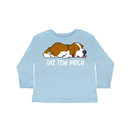 

Inktastic Napping Dis Tew Much St. Bernard Gift Toddler Boy or Toddler Girl Long Sleeve T-Shirt