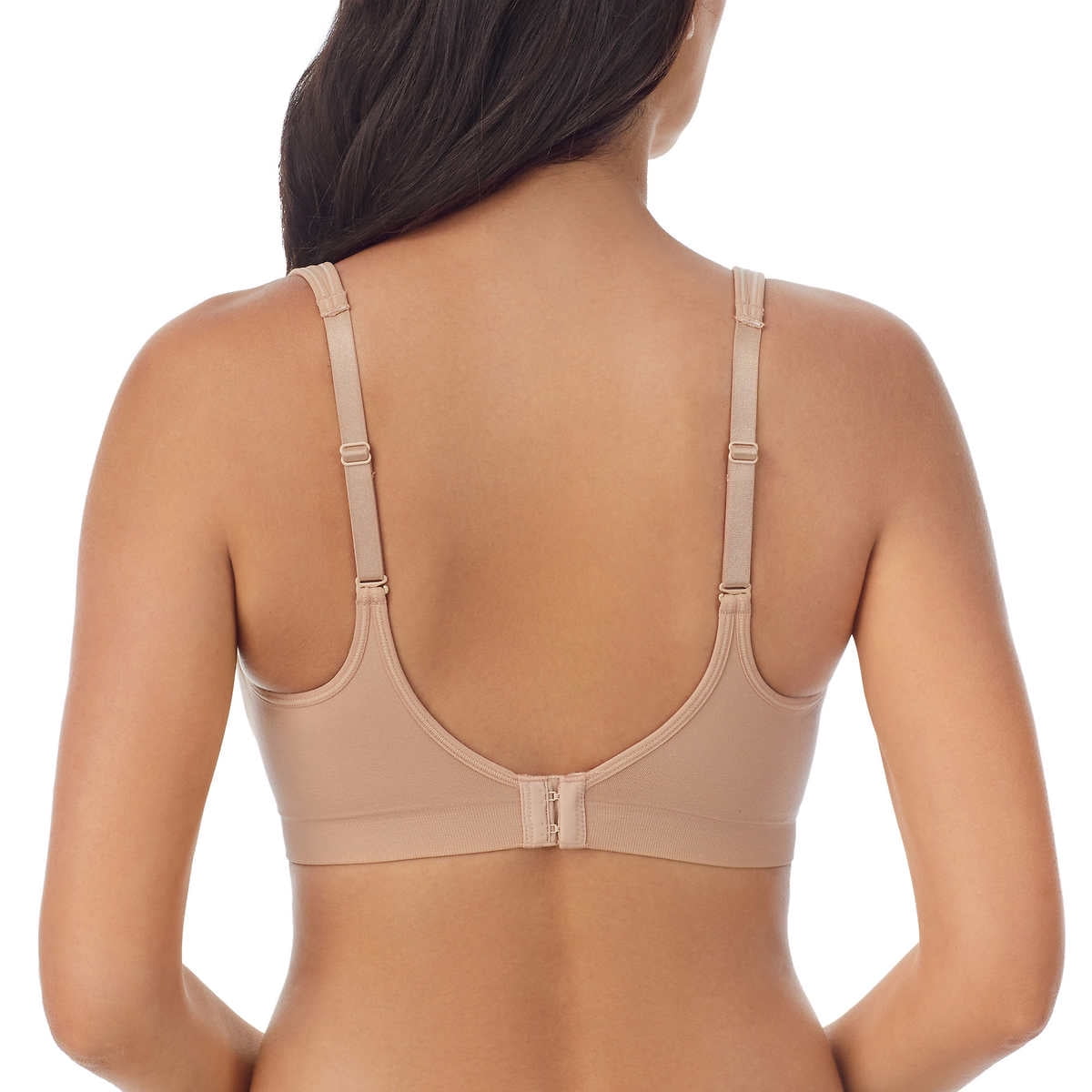 Carole Hochman Women's Wirefree Sealmless Comfort Bra, 2-Pack, Black/Taupe, Medium