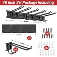 thumbnail image 4 of Garage Tool Storage Rack,ENJOYWOOD 48 inch Wall Mount Garage Tool Organizer With 6 Adjustable Hooks and 3 Rails,Heavy-Duty Garden Tool Rack,Holds Up to 350 lbs, 4 of 9