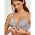thumbnail image 6 of MELENECA Female Racerback Front Closure Unlined Underwire Bra for Women Gray 44E, 6 of 6
