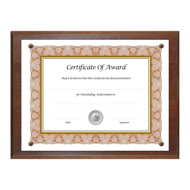 (Walnut) - Nu-Dell 18811M Award-A-Plaque Document Holder Acrylic/Plastic 10-1/2 x 13 Walnut
