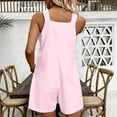 thumbnail image 6 of cfhntfmh Summer Rompers for Women Casual Loose Fit Shorts Square Neck Sleeveless Button Jumpsuits Summer Vacation Clothes, 6 of 6