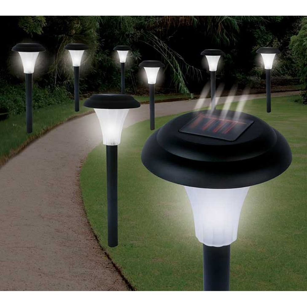 Pure Garden Solar Powered Black Accent Lights, Set of 8