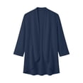 thumbnail image 5 of Stamzod Summer Cardigans for Women Lightweight 3/4 Sleeve Open Front Cardigan Dressy Casual Loose Fit Cover Up Navy XXL, 5 of 9