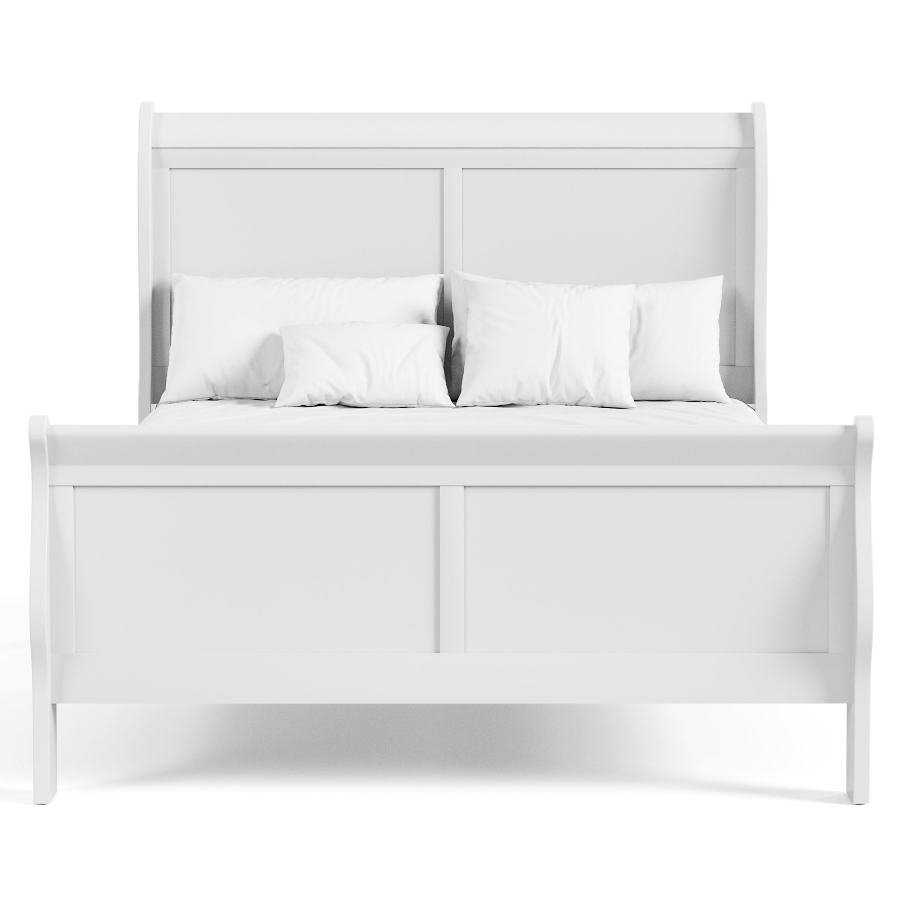 Furniture of America Rycia Full Sleigh Wood Panel Bed, White