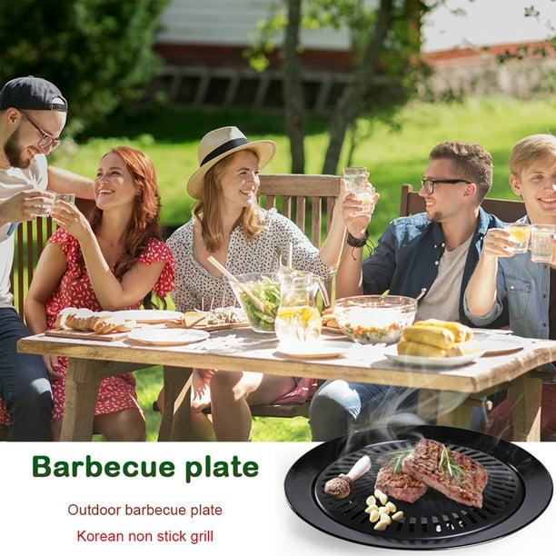 Baffect BBQ Charcoal Grill, 13.7 inch Non-stick Stainless Steel Korean  Barbecue Grill, Portable Charcoal Stove for Outdoors Camping Picnic and  Indoor