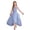Blue, variant on Short Junior Bridesmaid Dresses Pleated Chiffon Hi-Lo Flower Girls Dress Spaghetti Straps Flowy Gown (Dark Green, 11-12 Years)