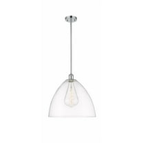 516-1S-WPC-GBD-164 Innovations Lighting Bristol Glass 1 Light 16" Pendant Clear/Polished Chrome