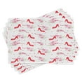 thumbnail image 1 of Ambesonne Fashion Place Mats Set of 4, Fashion High Heels Flowers, Standard Size, Red White, 1 of 6