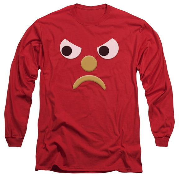 Gumby Blockhead G Long Sleeve Adult 18/1 T-Shirt Red