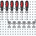 thumbnail image 1 of 2 Pieces Pegboard Screwdriver Holder Peg Board Tool Utility Hooks Pegboard Accessories Six-Tool Organizer Racks Accessory Multi-Ring Holder for Pliers(Black), 1 of 7