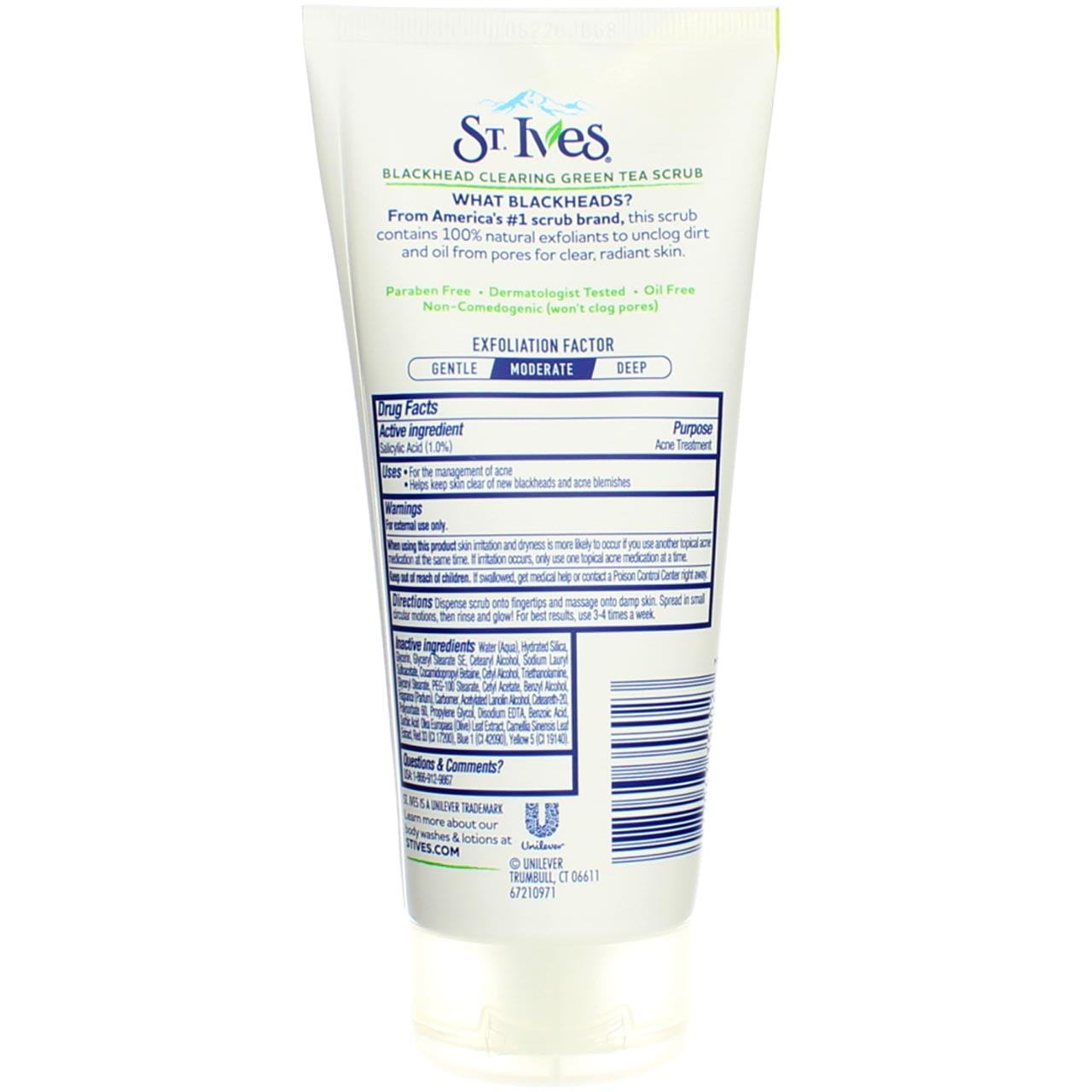 St Ives Blackhead Clearing Exfoliating Face Scrub, Green Tea & Bamboo, 6 oz (3 pack) (Bundle)