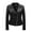 Black, variant on Lovskoo 2024 Women's Leather Jacket Long Sleeve Lapel Slim Fitting Motorcycle Jacket Black