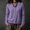 thumbnail image 2 of Cardigan Sweaters for Women Oversized Knit Button Up Cardigan Purple M, 2 of 6
