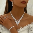 thumbnail image 2 of Faty-T Women's Bridal Jewelry Set for Wedding Brides Bridesmaids, Elegant Prom Costume Necklace and Earring Jewelry Set for Women Evening Wear, 2 of 6