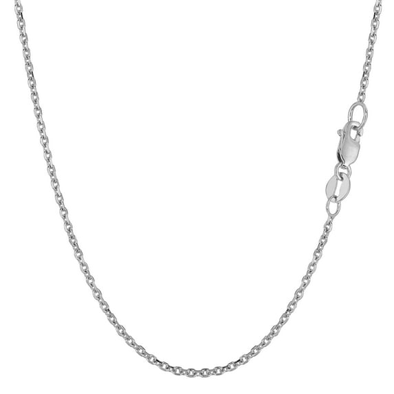 14k White Gold Cable Link Chain Necklace, 1.5mm, 16"
