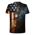 thumbnail image 5 of Blusas y camisas de manga corta y cuello redondo para hombre. Blusas de manga corta con cuello redondo y estampado del Día de la Independencia para hombre. Blusa para hombre., 5 of 5