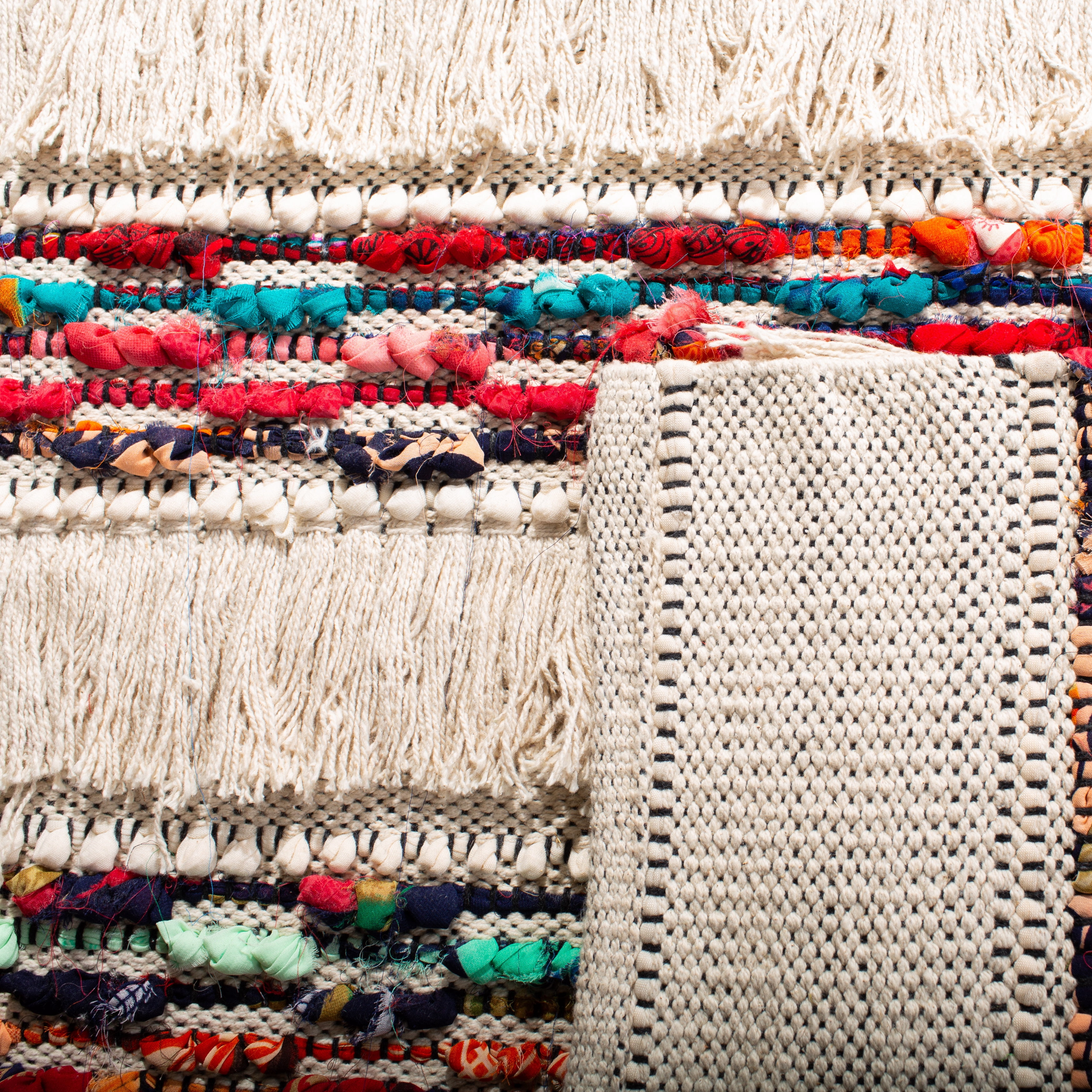 SAFAVIEH Natura Wilson Southwestern Striped Area Rug, Ivory/Red, 8' x 10'