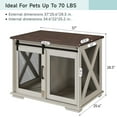 thumbnail image 6 of Kojooin Classic Sliding Barn Door Dog Crate End Table with Removable Divider, Flip Top Opening for Adult Dogs, 6 of 6