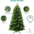 thumbnail image 3 of 4.5ft Christmas Tree with Multi-Color Lights,Realistic Fir Christmas Tree with Colored Lights with Controller, 810 Branch Tips, 300 Colorful Lights & Metal Stand, Pre Lit Christmas Tree, 3 of 19