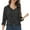 02 Dot Black, variant on MLANM Womens Casual Button Down Shirts V Neck Long Sleeve Collared Office Work Blouses Tops, S Grey Blue