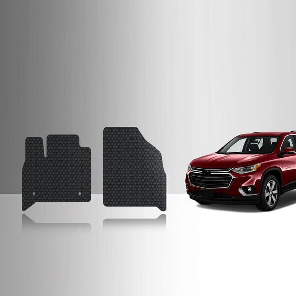 ToughPRO Front Mats Compatible with Chevrolet Traverse 2019 - All Weather Heavy Duty (Made in USA) Black Rubber
