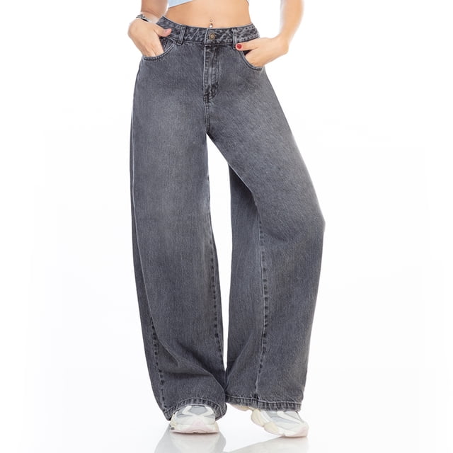 Pantalón para Mujer Wide leg Gris Levanta Glúteos